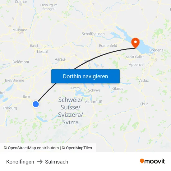 Konolfingen to Salmsach map