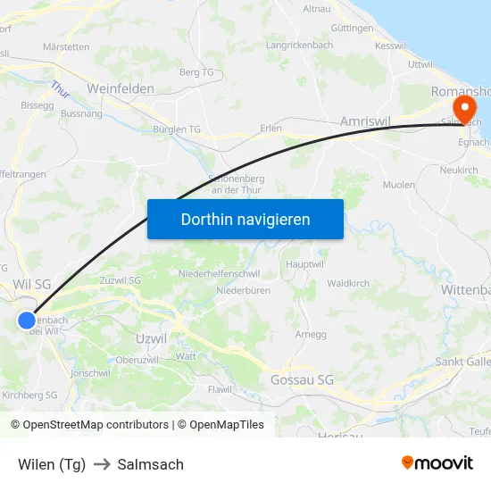 Wilen (Tg) to Salmsach map