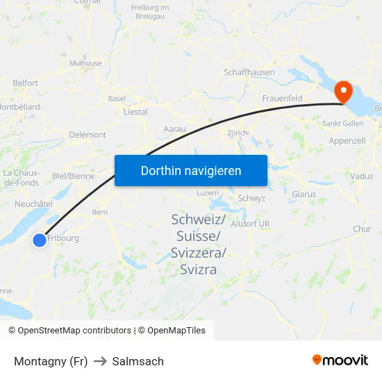 Montagny (Fr) to Salmsach map
