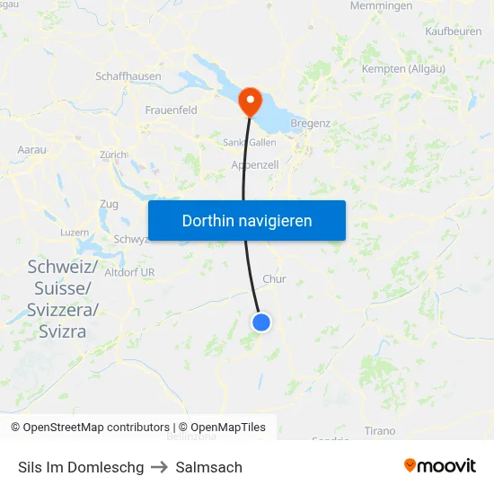 Sils Im Domleschg to Salmsach map