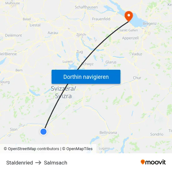 Staldenried to Salmsach map
