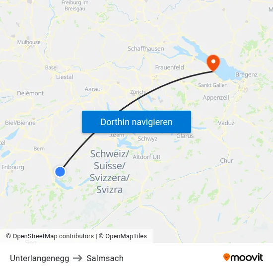 Unterlangenegg to Salmsach map