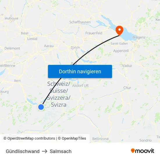 Gündlischwand to Salmsach map