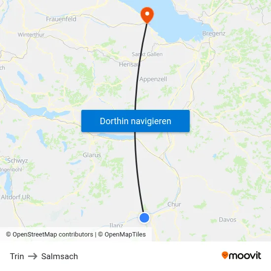 Trin to Salmsach map
