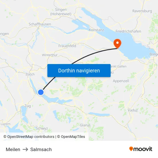 Meilen to Salmsach map