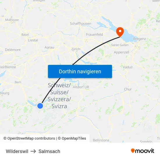 Wilderswil to Salmsach map