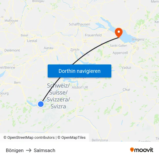 Bönigen to Salmsach map