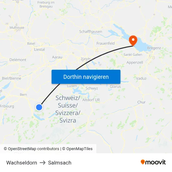Wachseldorn to Salmsach map
