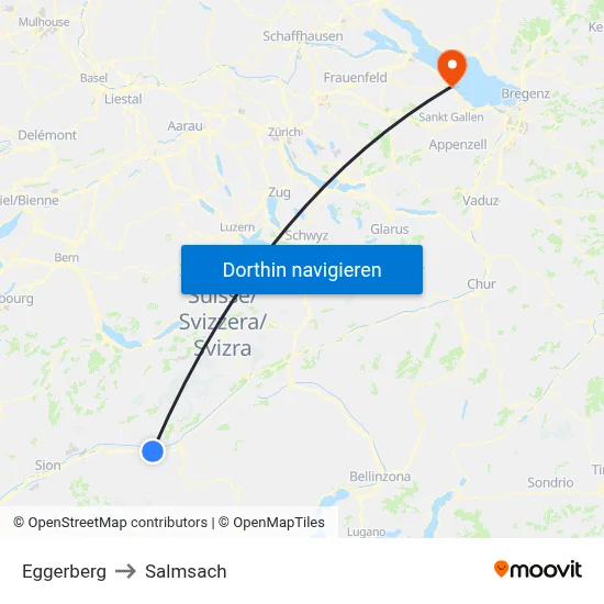 Eggerberg to Salmsach map
