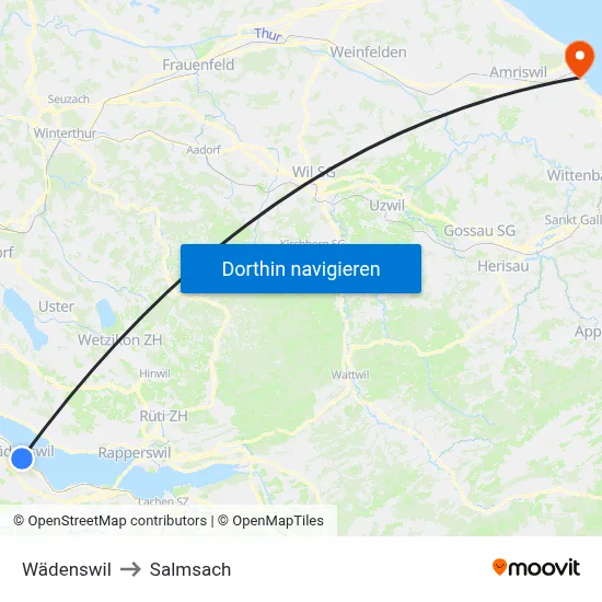 Wädenswil to Salmsach map
