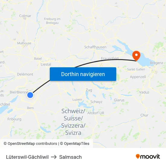Lüterswil-Gächliwil to Salmsach map