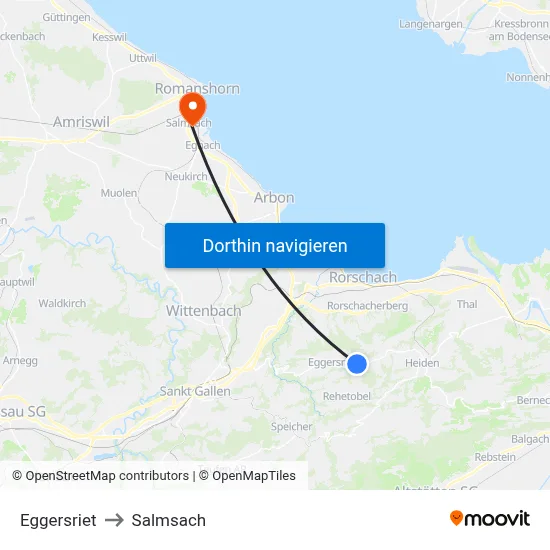 Eggersriet to Salmsach map