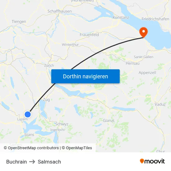 Buchrain to Salmsach map