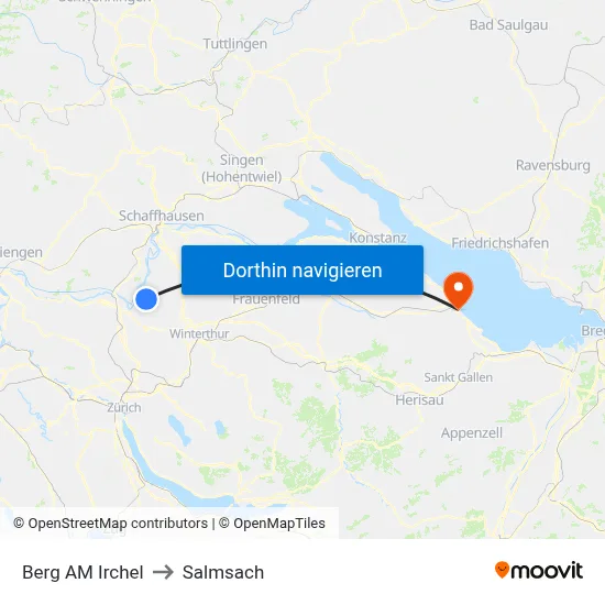 Berg AM Irchel to Salmsach map