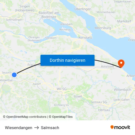 Wiesendangen to Salmsach map