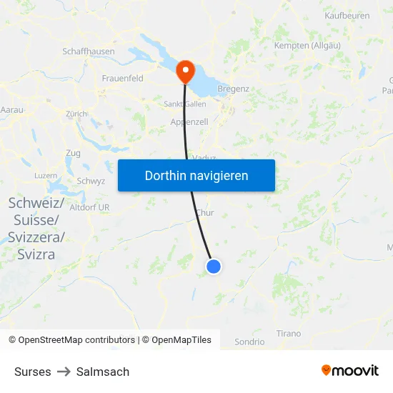Surses to Salmsach map