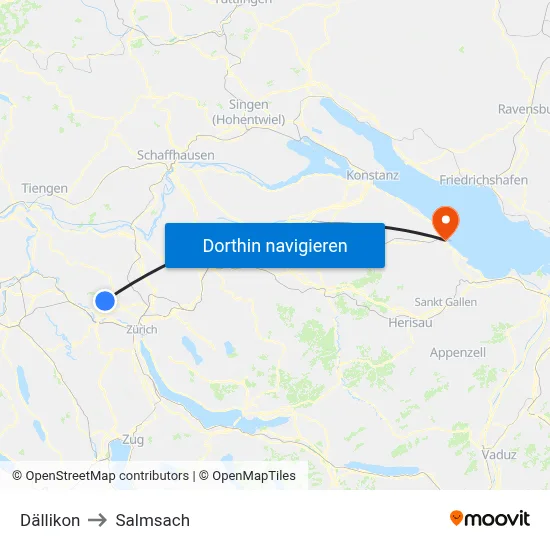 Dällikon to Salmsach map