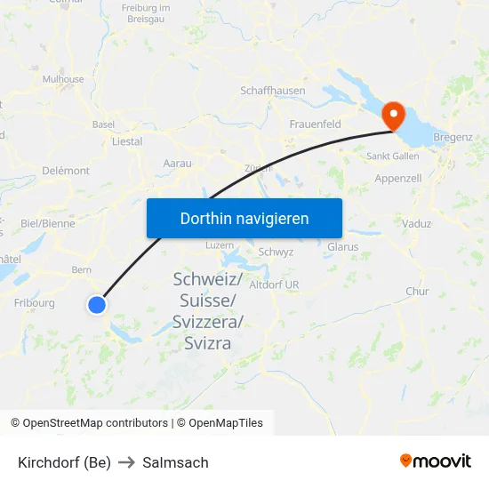 Kirchdorf (Be) to Salmsach map