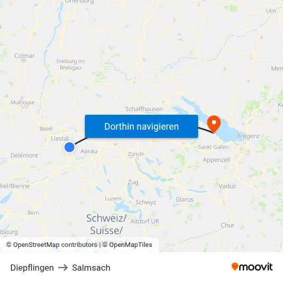 Diepflingen to Salmsach map