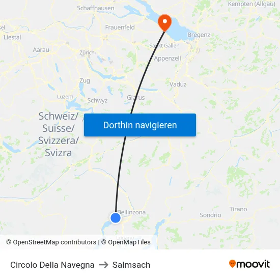 Circolo Della Navegna to Salmsach map