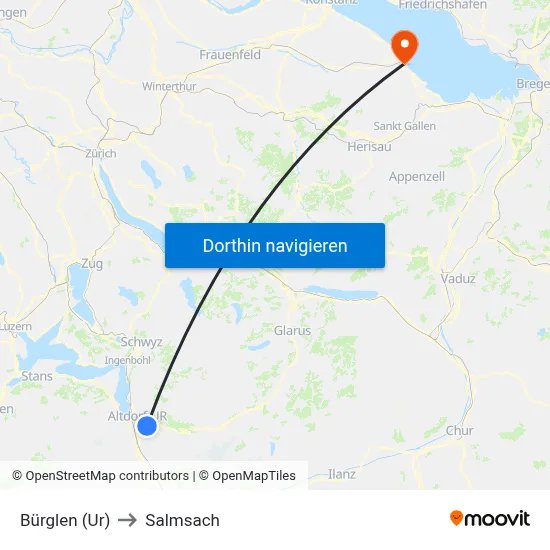 Bürglen (Ur) to Salmsach map