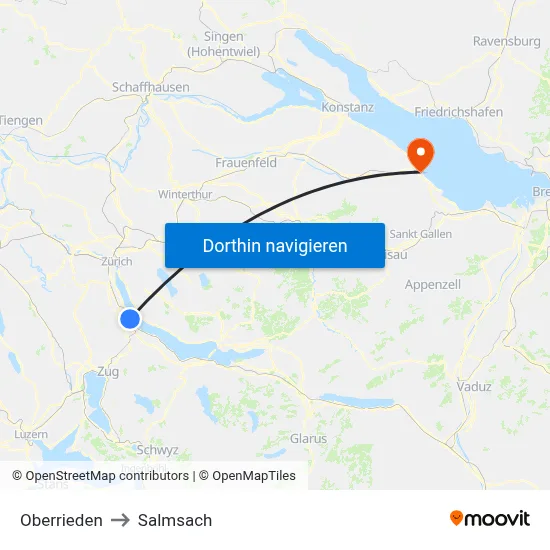 Oberrieden to Salmsach map
