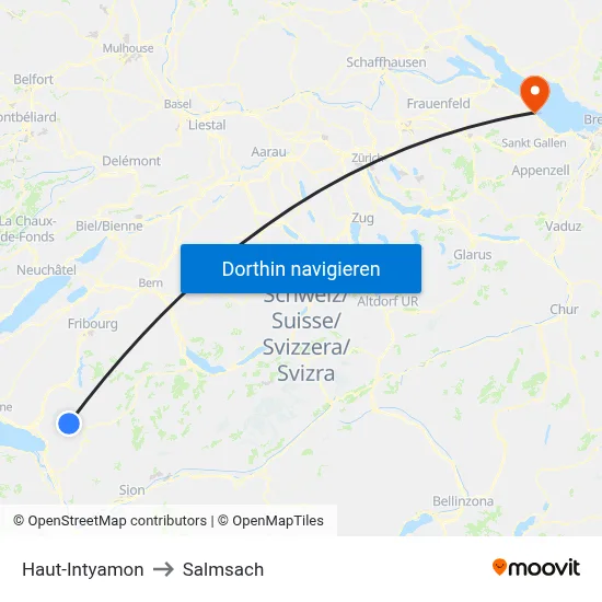 Haut-Intyamon to Salmsach map
