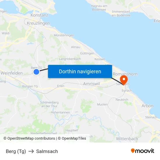 Berg (Tg) to Salmsach map