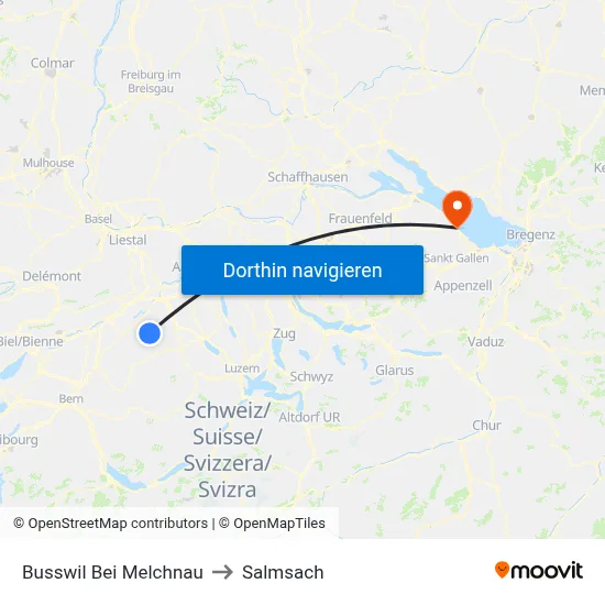 Busswil Bei Melchnau to Salmsach map