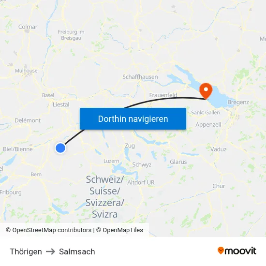 Thörigen to Salmsach map