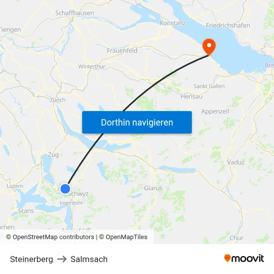 Steinerberg to Salmsach map