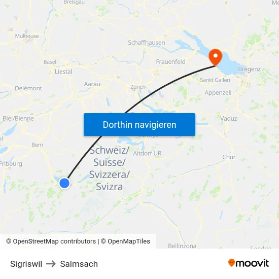 Sigriswil to Salmsach map