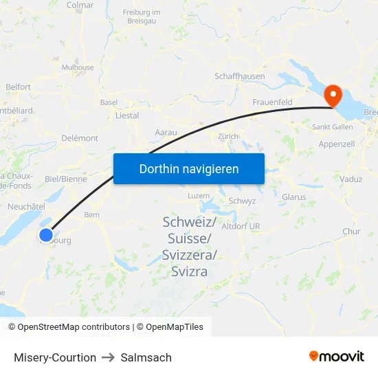 Misery-Courtion to Salmsach map