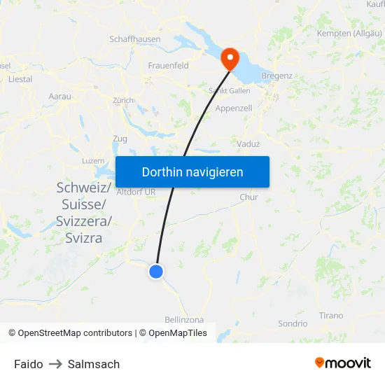 Faido to Salmsach map