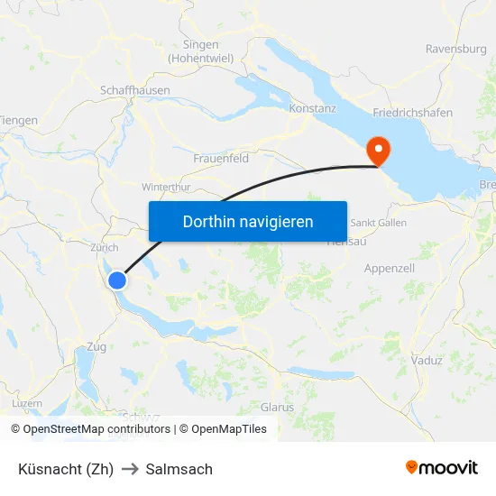 Küsnacht (Zh) to Salmsach map