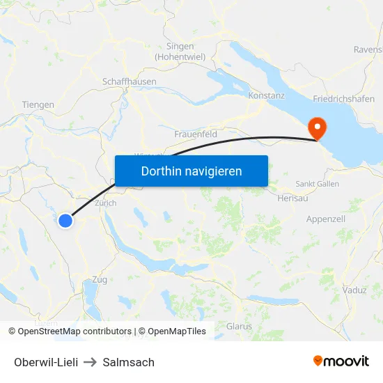 Oberwil-Lieli to Salmsach map
