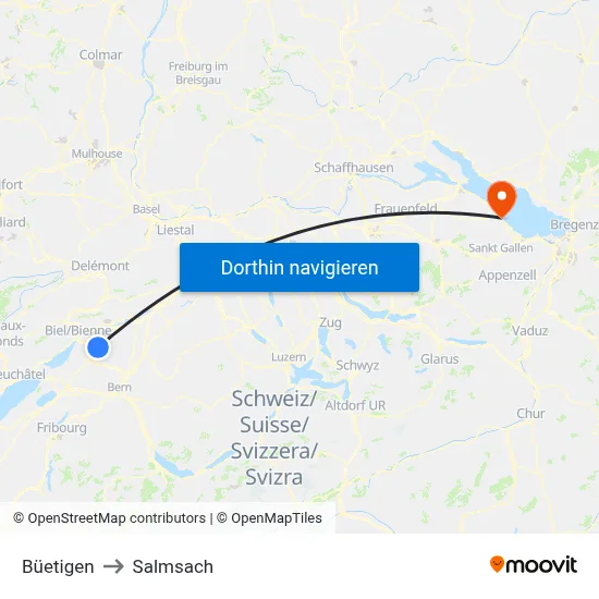 Büetigen to Salmsach map