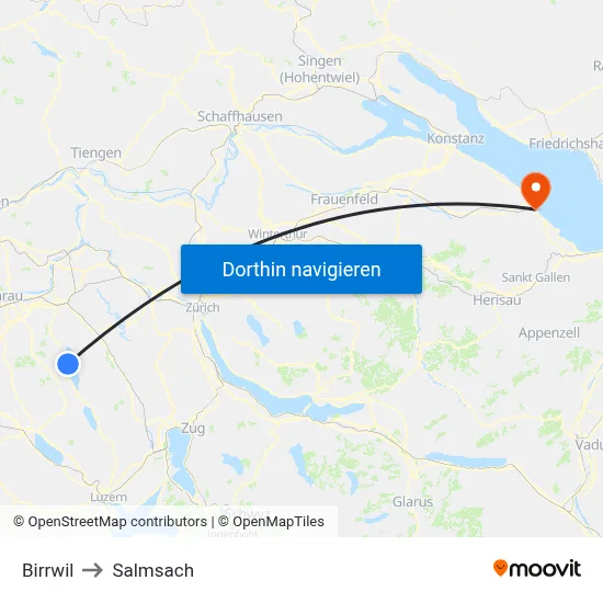 Birrwil to Salmsach map