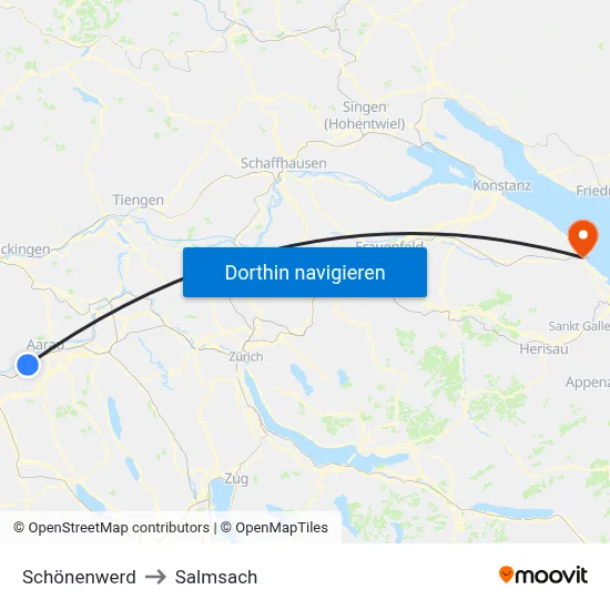 Schönenwerd to Salmsach map
