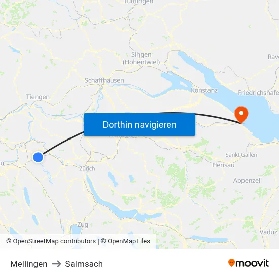 Mellingen to Salmsach map