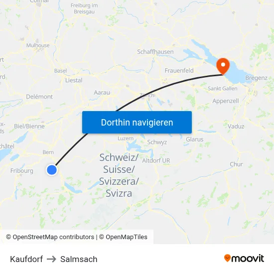 Kaufdorf to Salmsach map