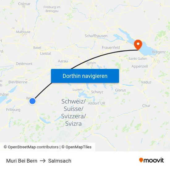 Muri Bei Bern to Salmsach map