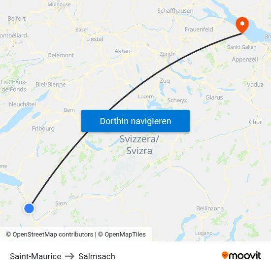 Saint-Maurice to Salmsach map