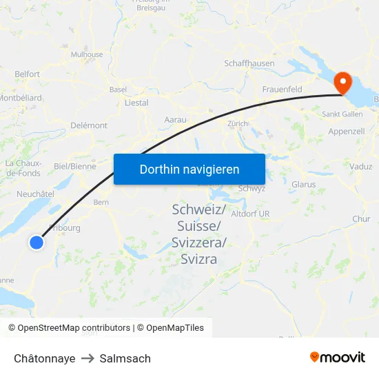 Châtonnaye to Salmsach map