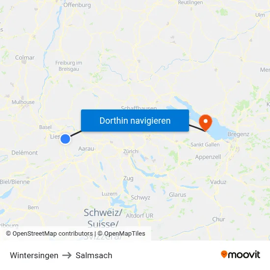 Wintersingen to Salmsach map
