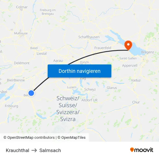 Krauchthal to Salmsach map