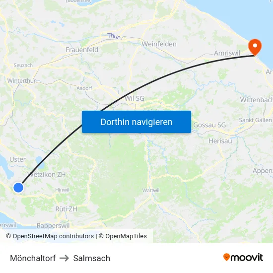 Mönchaltorf to Salmsach map