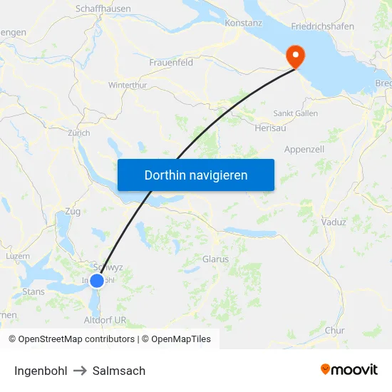 Ingenbohl to Salmsach map