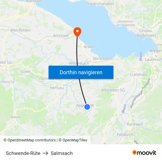 Schwende-Rüte to Salmsach map