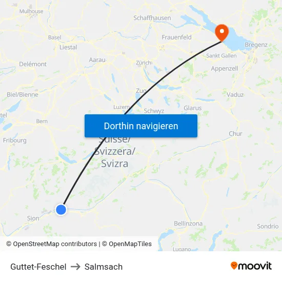 Guttet-Feschel to Salmsach map